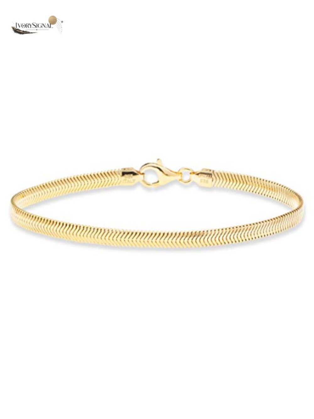 Italian 925 Sterling Silver Snake Chain Bracelet 4mm Lobster Clasp